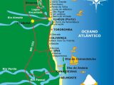 Mapa da Costa do Cacau na Bahia