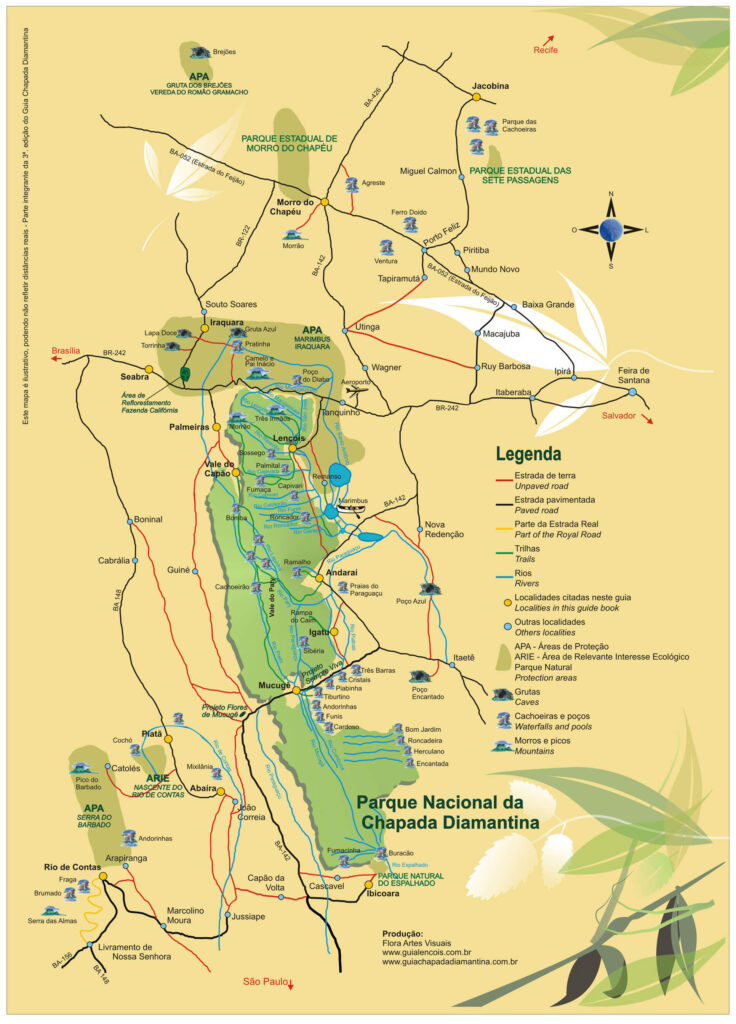 Mapa das Trilhas da Chapada Diamantina