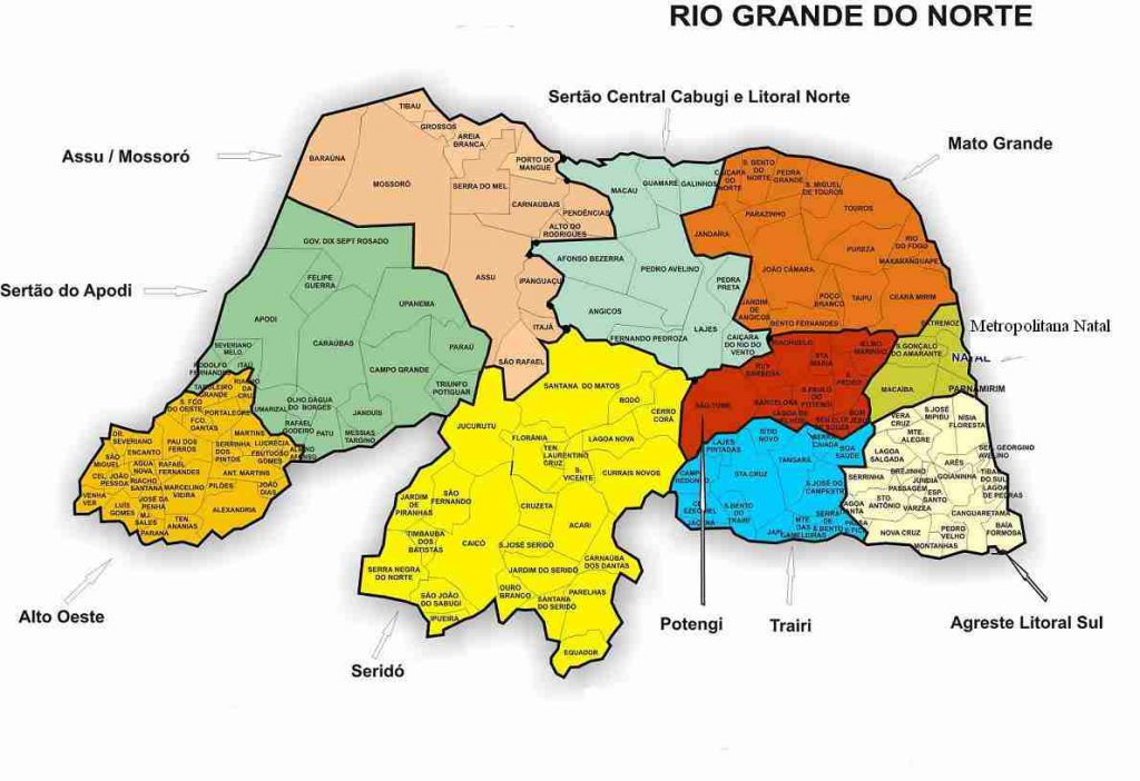 Mapa do RN por territórios