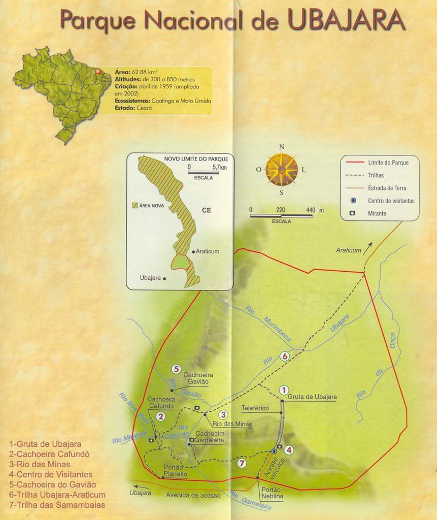 mapa Parque Nacional de Ubajara