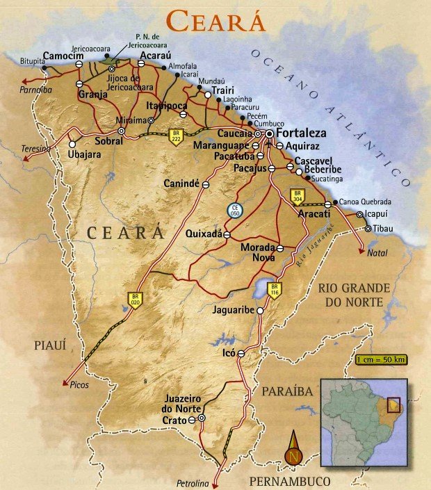 Mapa Turístico do Ceará
