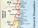 mapa das praias de Pernambuco