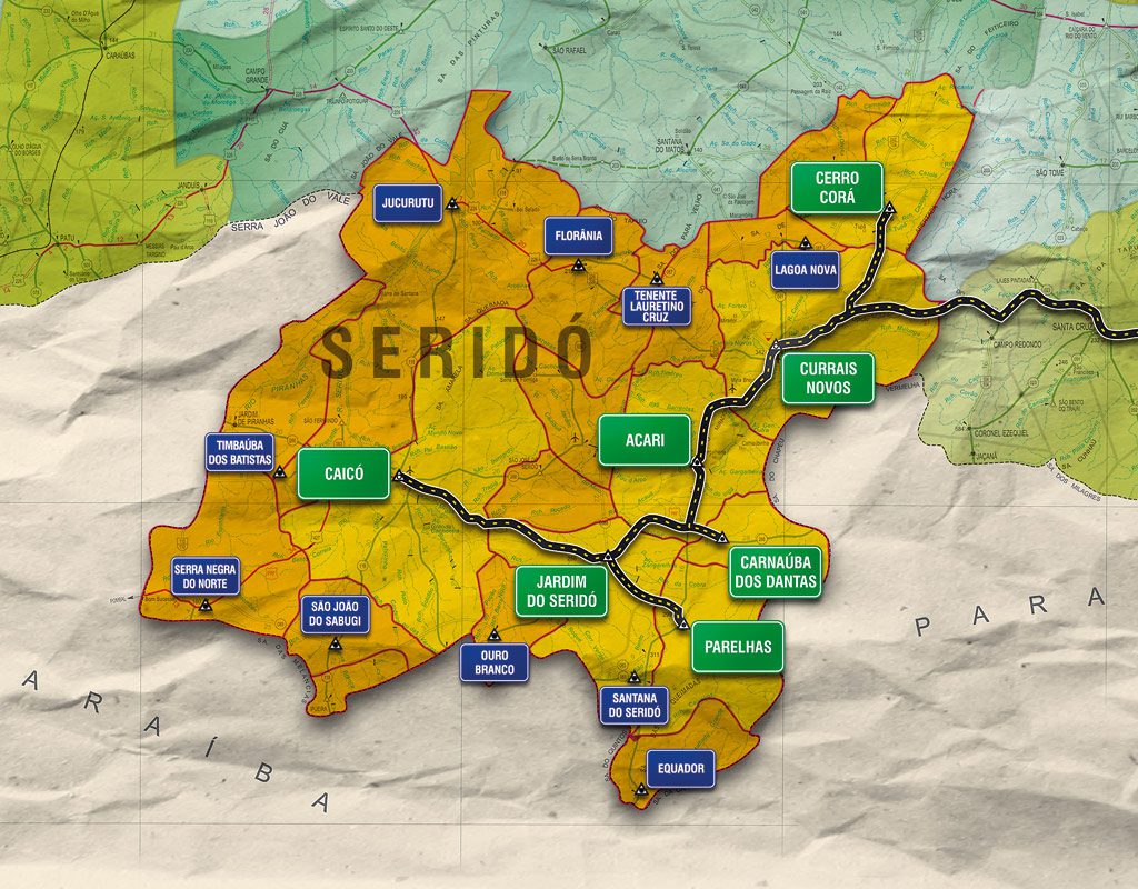 Mapa do Sérido no RN