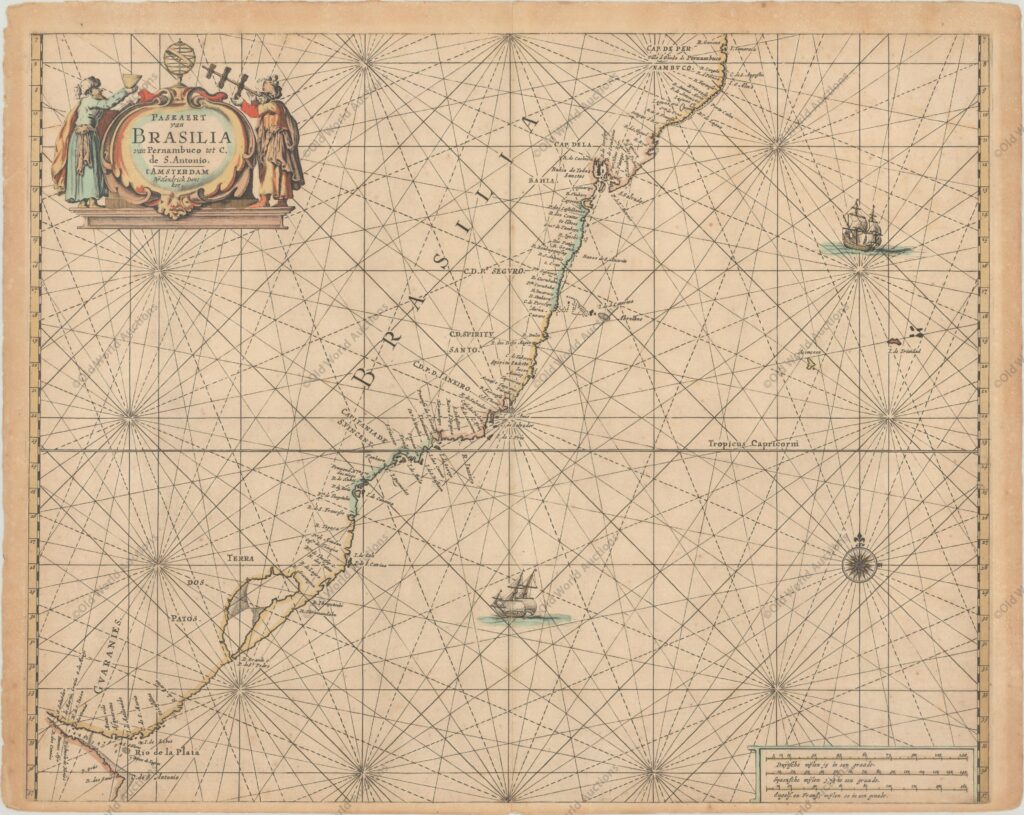 mapa da costa do Brasil de 1665