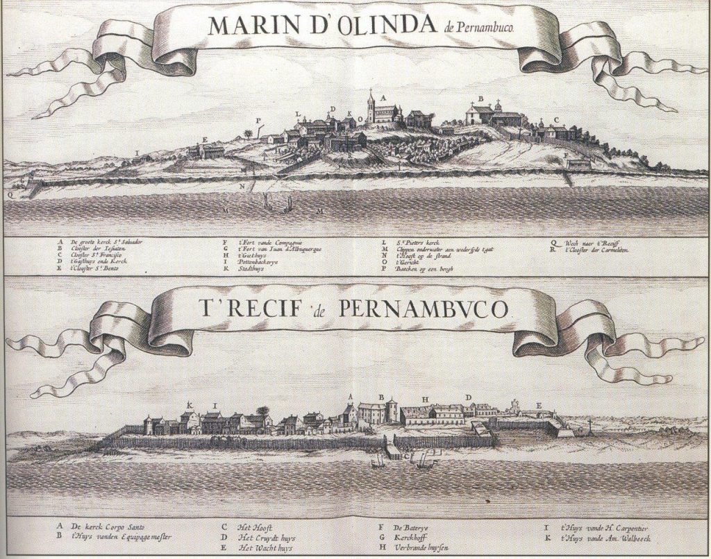 vista de Recife e Olinda seculo XVIII
