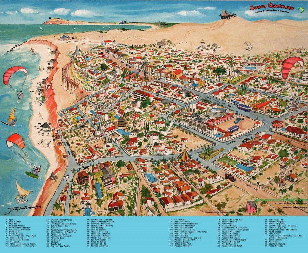 mapa de Canoa Quebrada no Ceará